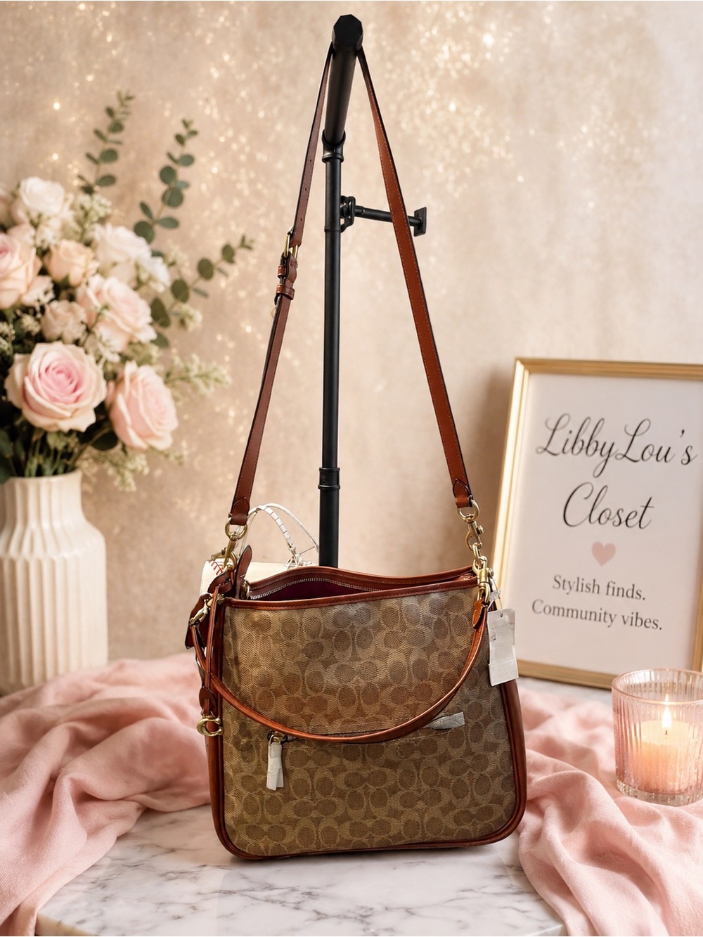 Coach Cary Crossbody NWT in Signature Canvas Rust/Cognac w/Coach Dustbag - Picture 4 of 4